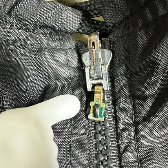 Vintage Y2K Nike Men's M Black Tan Reversible Therma-Fit Jacket Nylon Fleece - Picture 10 of 16